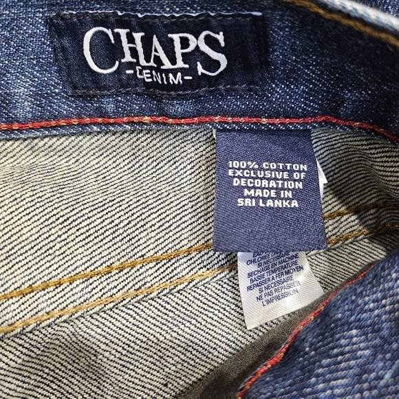 Chaps Straight Fit 100% Cotton Blue Denim Jeans Size 34x32 - Picture 7 of 7